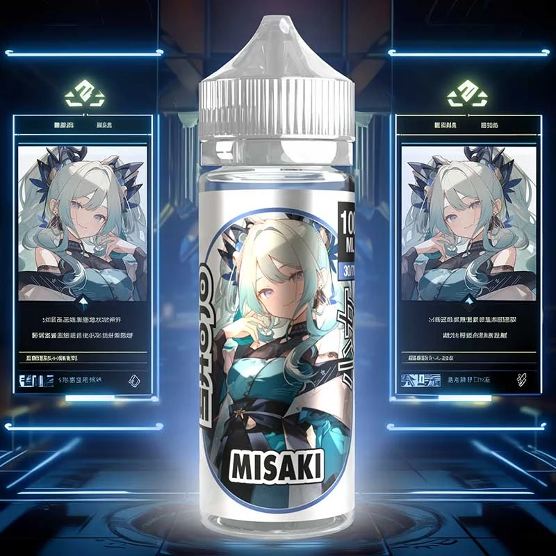E-liquide 100 ml, Shojo Misaki, saveur myrtille cassis et frais.