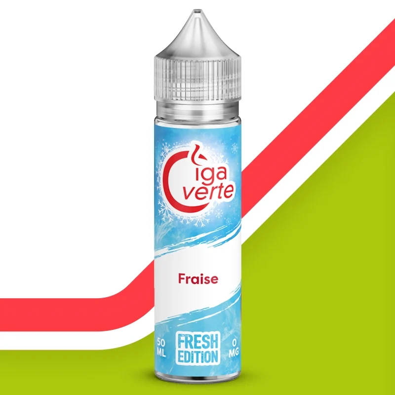 E-liquide 50 ml, Cigaverte, saveur fraise.
