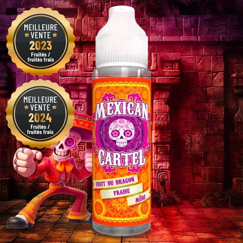 E-Liquide 50ml, Fruit du dragon fraise mûre, Mexican Cartel.