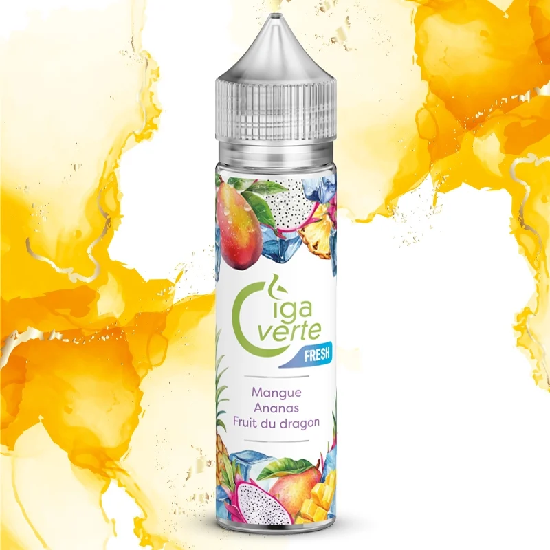 E-liquide 50 ml, Mangue ananas fruit du dragon frais, Cigaverte